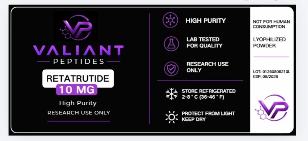 Violet colorway of the vial label